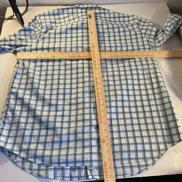 Robert Graham Mens Button Down Shirt White Blue Plaid W/Flip Up Cuff Design 1xl - Picture 3 of 10
